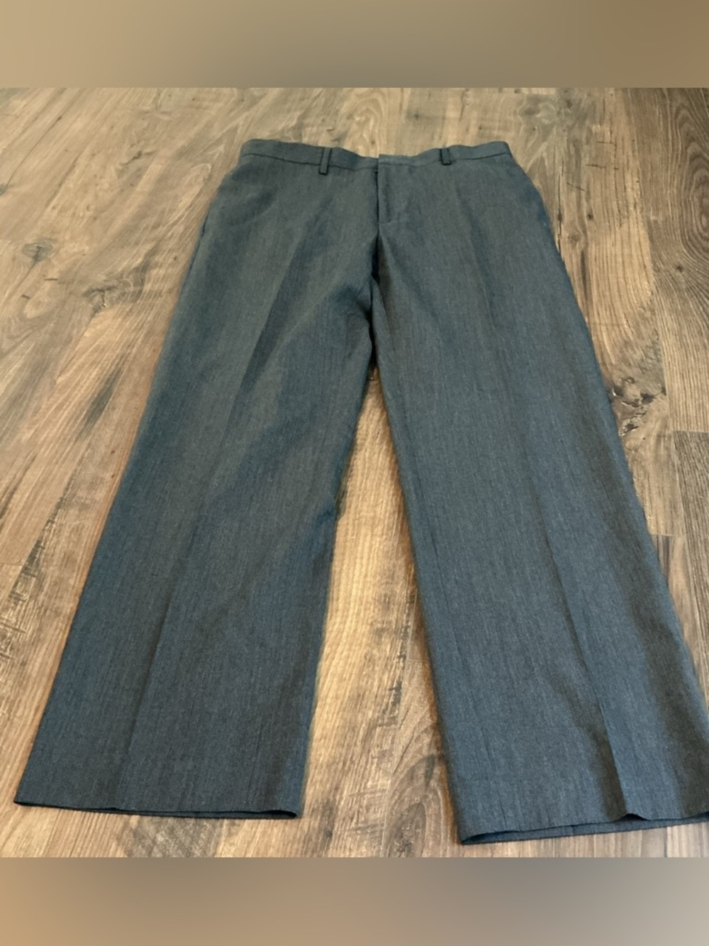 Banana Republic Dress Pants Mens 35x34 Charcoal Gray Flat Front Career Trousers